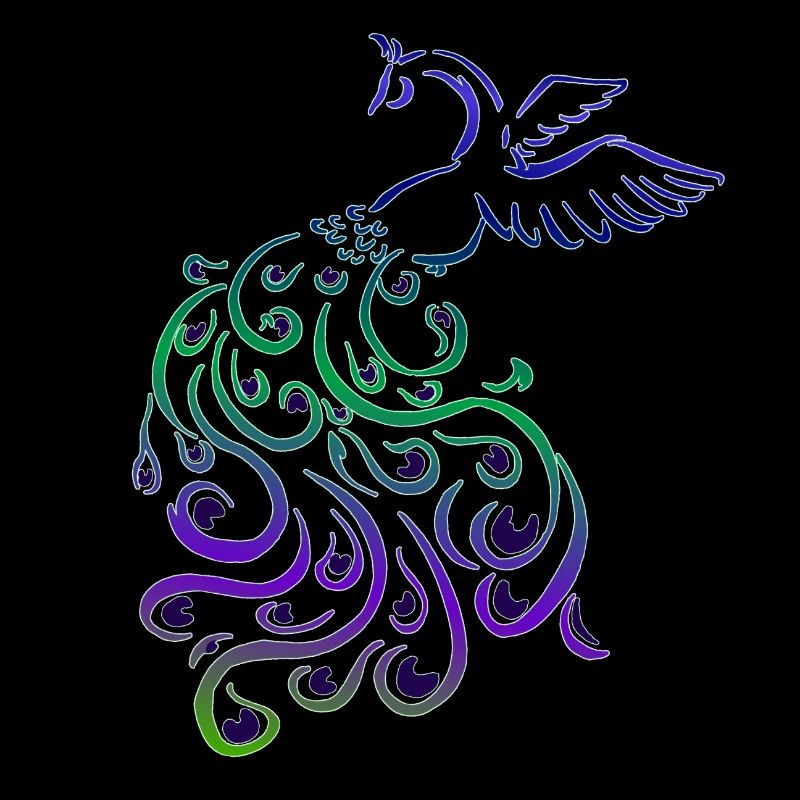 Peacock Tribal Rainbow Elegant Gift Bird Fun