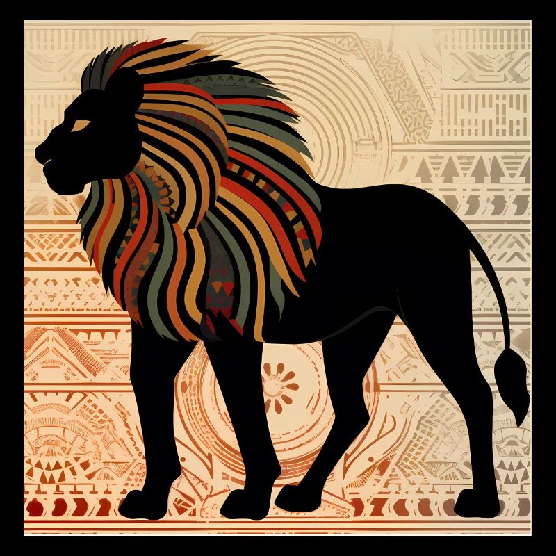 Lion Colourful Minimal Pattern, African Animals