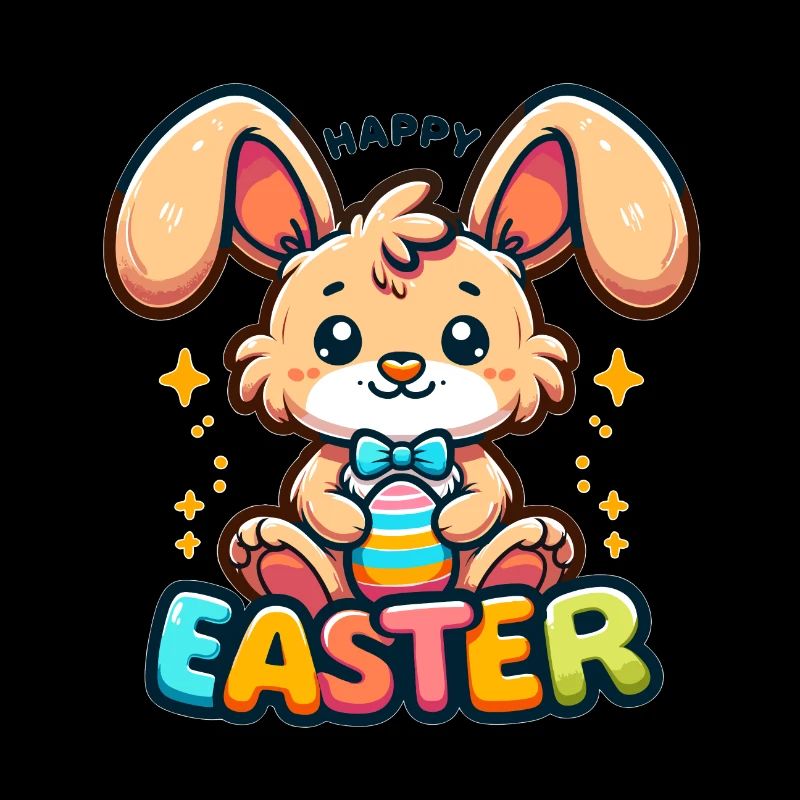 Joyeuses Pâques - Illustration de lapin de Pâques
