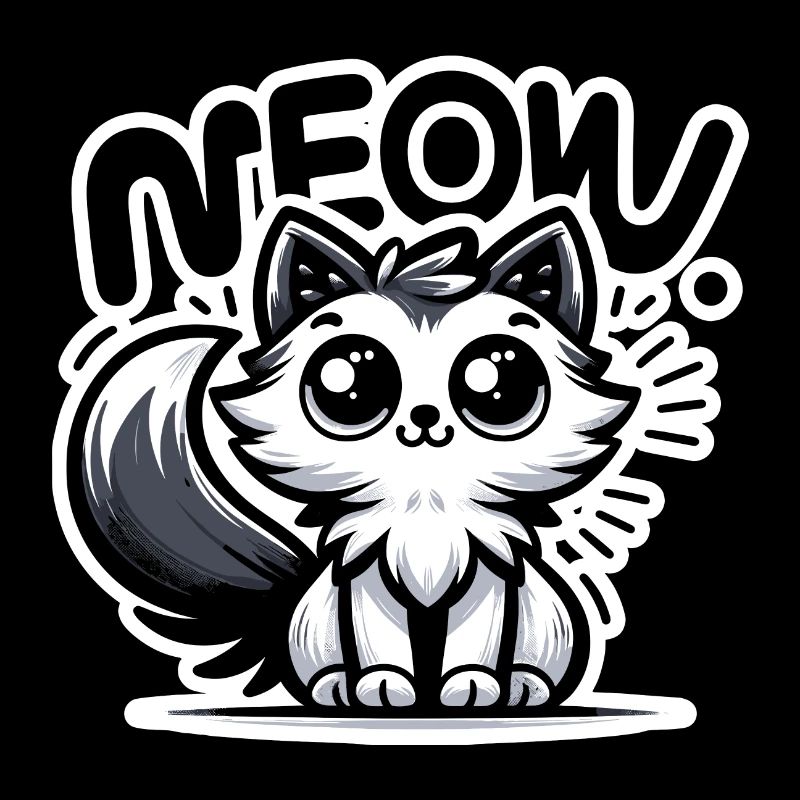 Meow - Katze Illustration