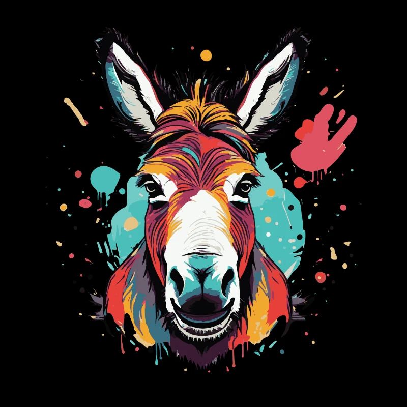 Bunter Esel Graffiti