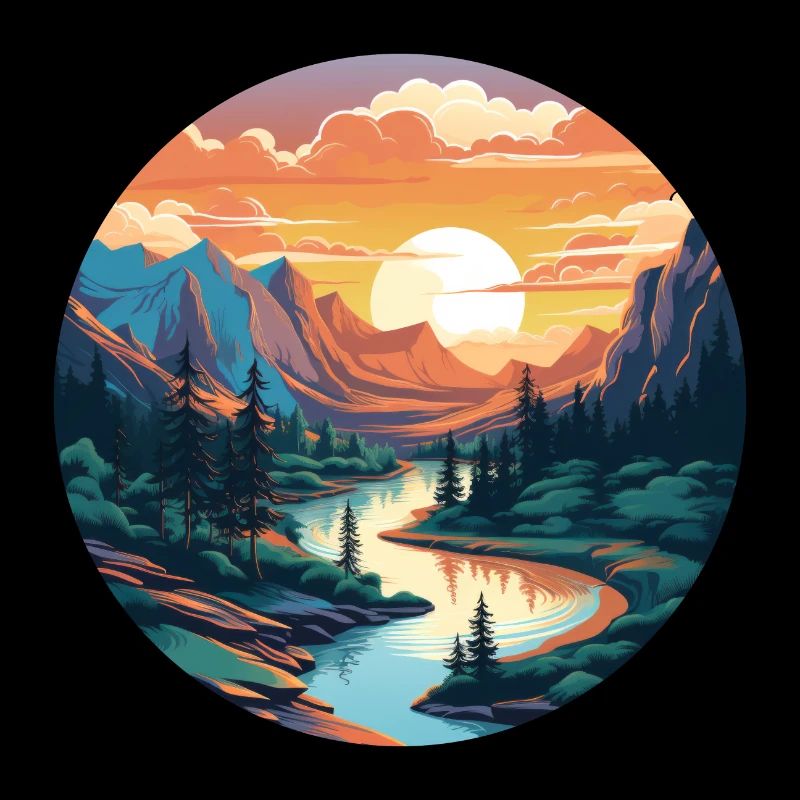 Beauté d’une rivière au coucher du soleil