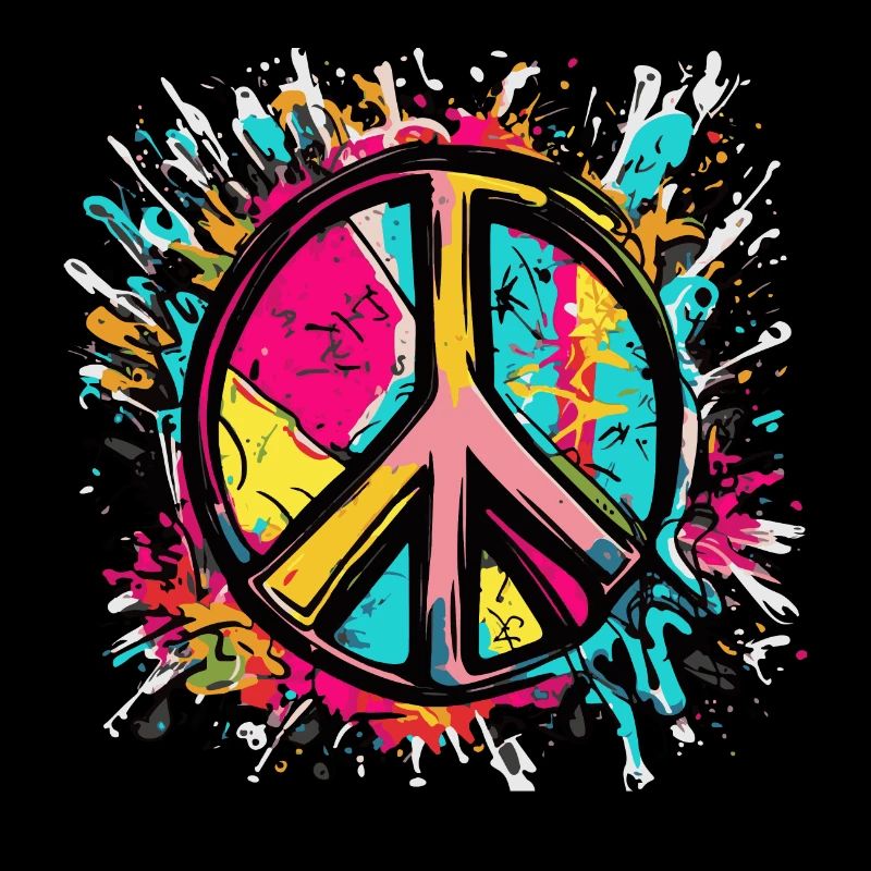 Buntes Peace Zeichen Frieden