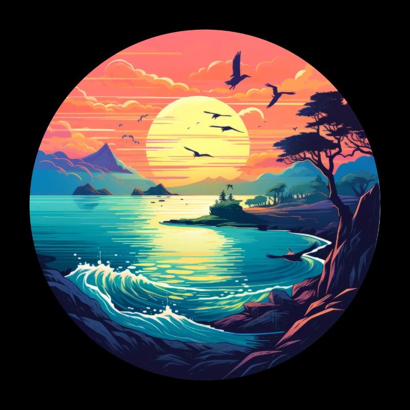 Plage au coucher du soleil