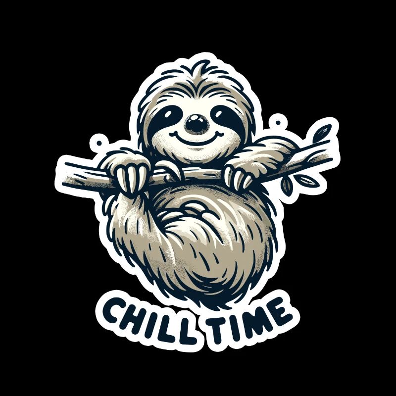Chill Time - Sloth Illustration