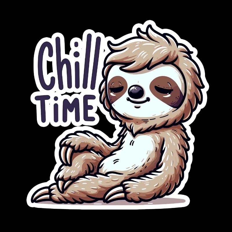 Chill Time - Sloth Illustration