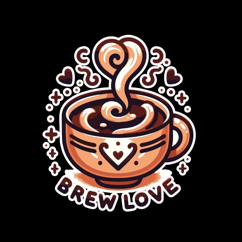 Brew Love - Illustration de tasse à café