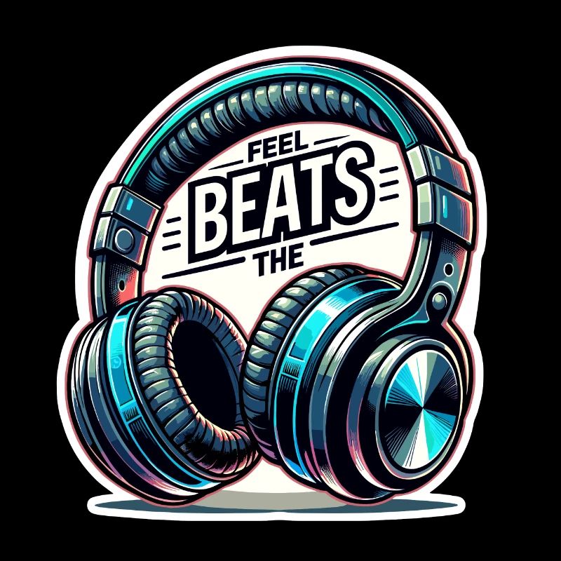 Feel the Beats - Headphones Illustration