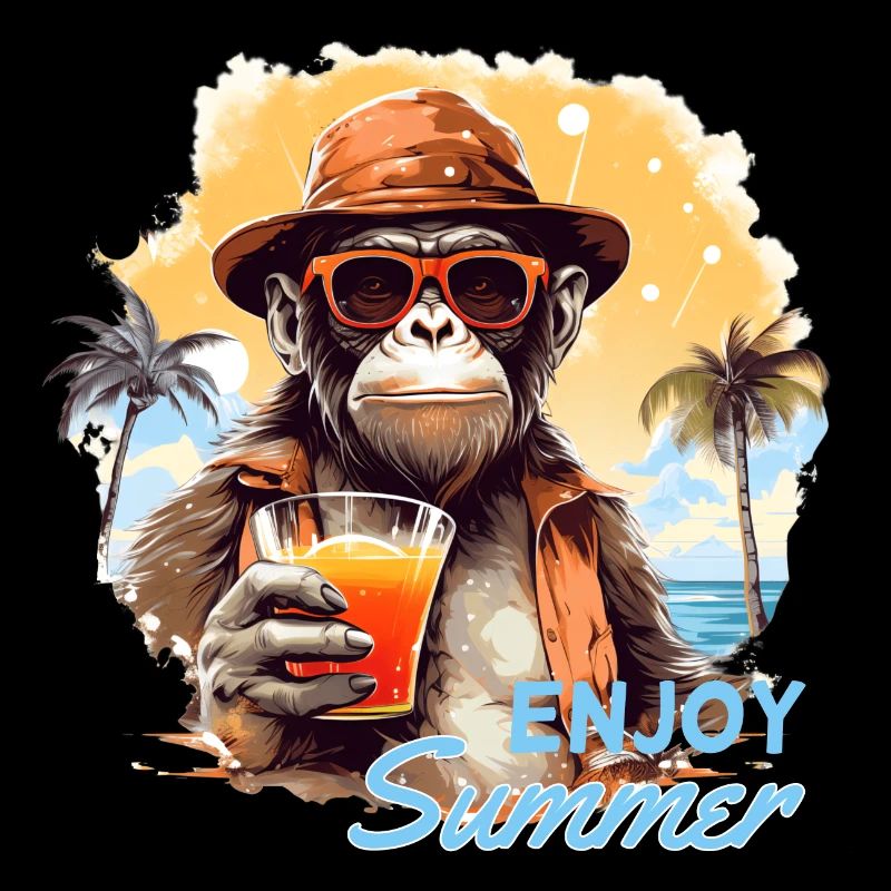 Cool monkey with drink Funny animals chimpanzee