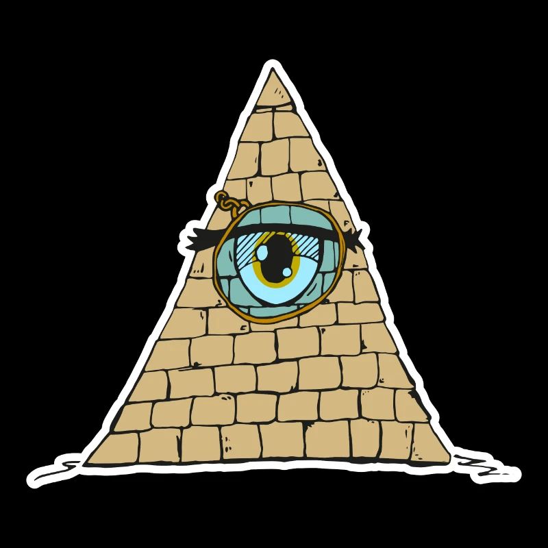 Oeil pyramidal avec Monokle - Style de dessin animé