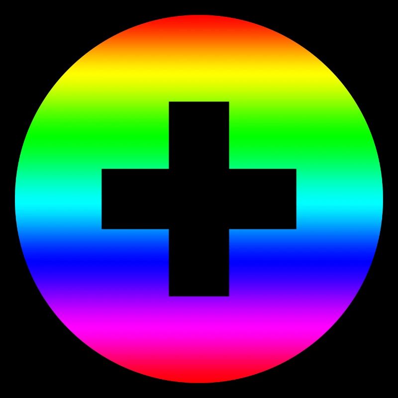 Arc-en-ciel rond plus croix