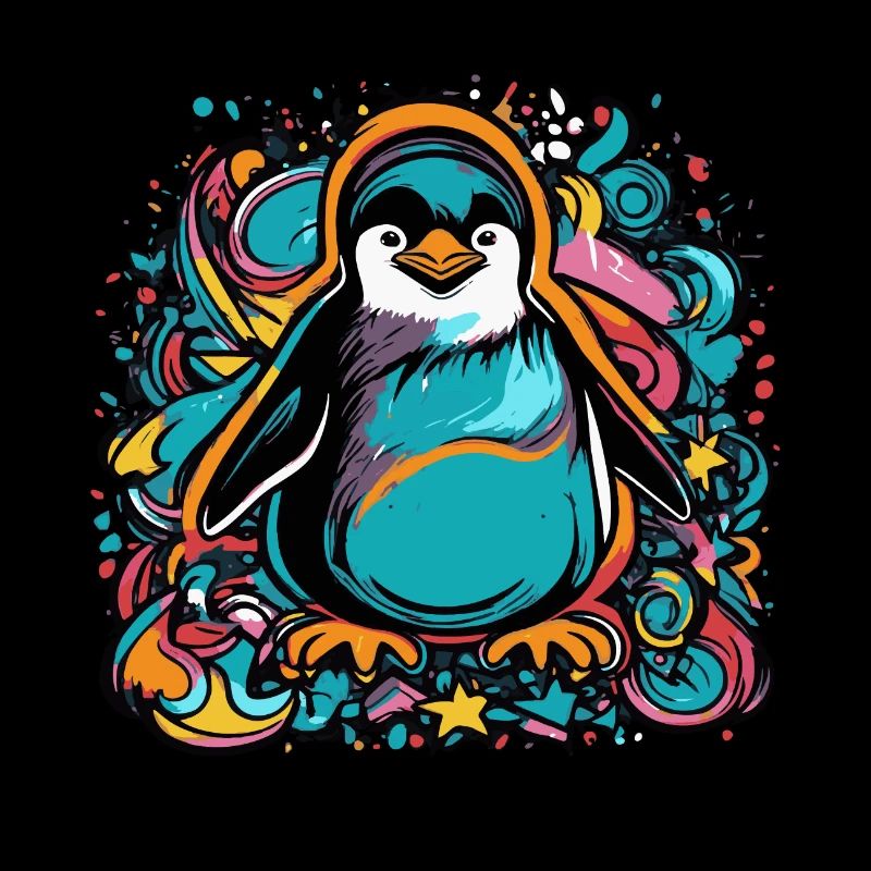 Farbenfroher Pinguin