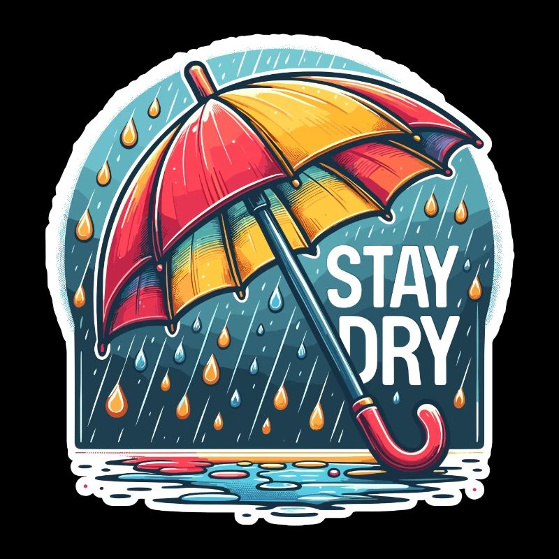 Restez au sec - Illustration de parapluie