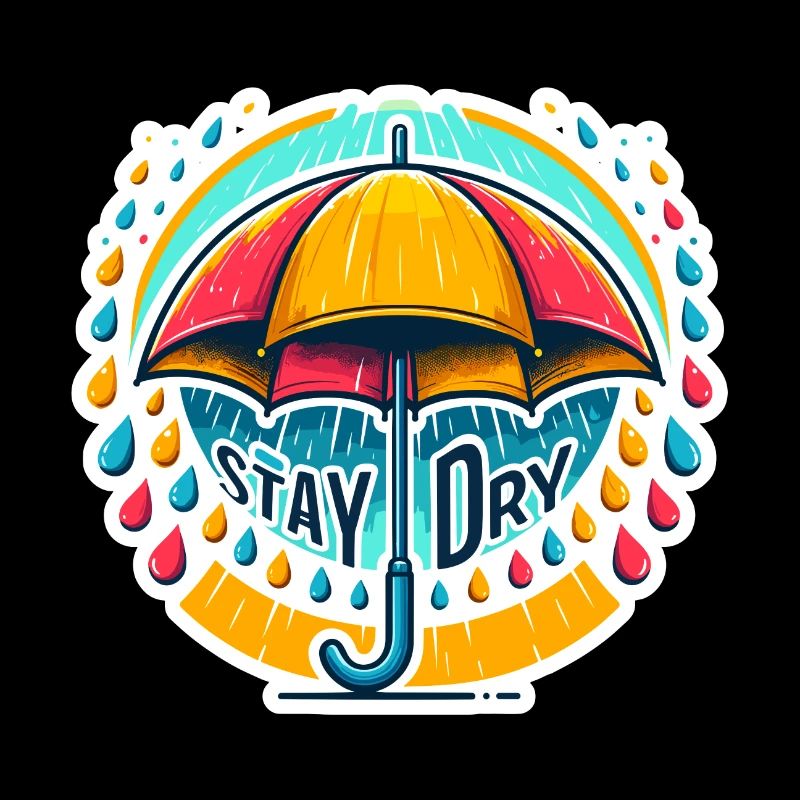 Restez au sec - Illustration de parapluie