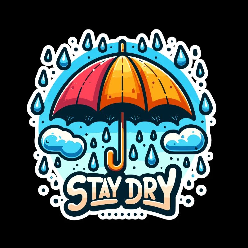 Restez au sec - Illustration de parapluie