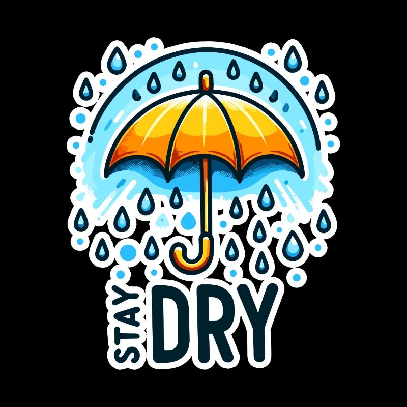 Restez au sec - Illustration de parapluie