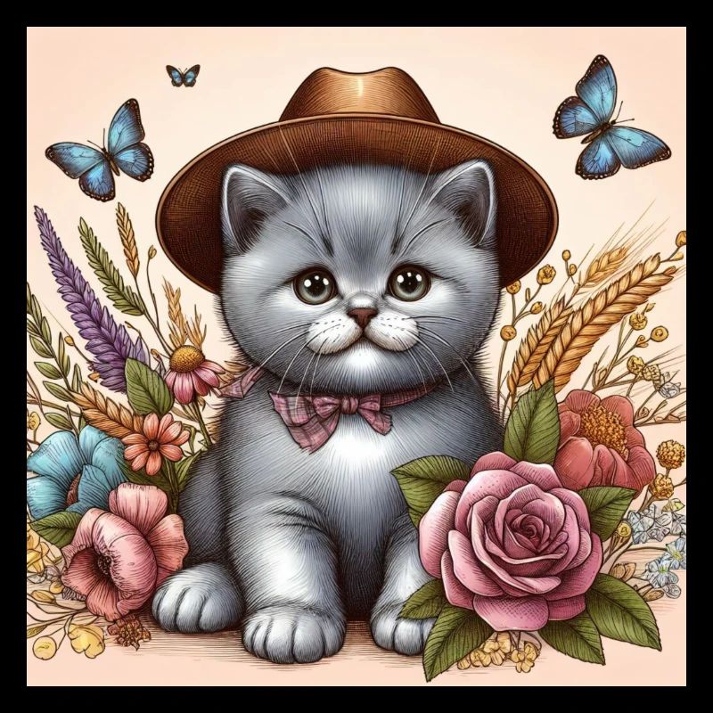 Cowboy Katze Britisch Kurzhaar