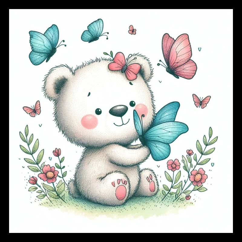 Bear with butterfly