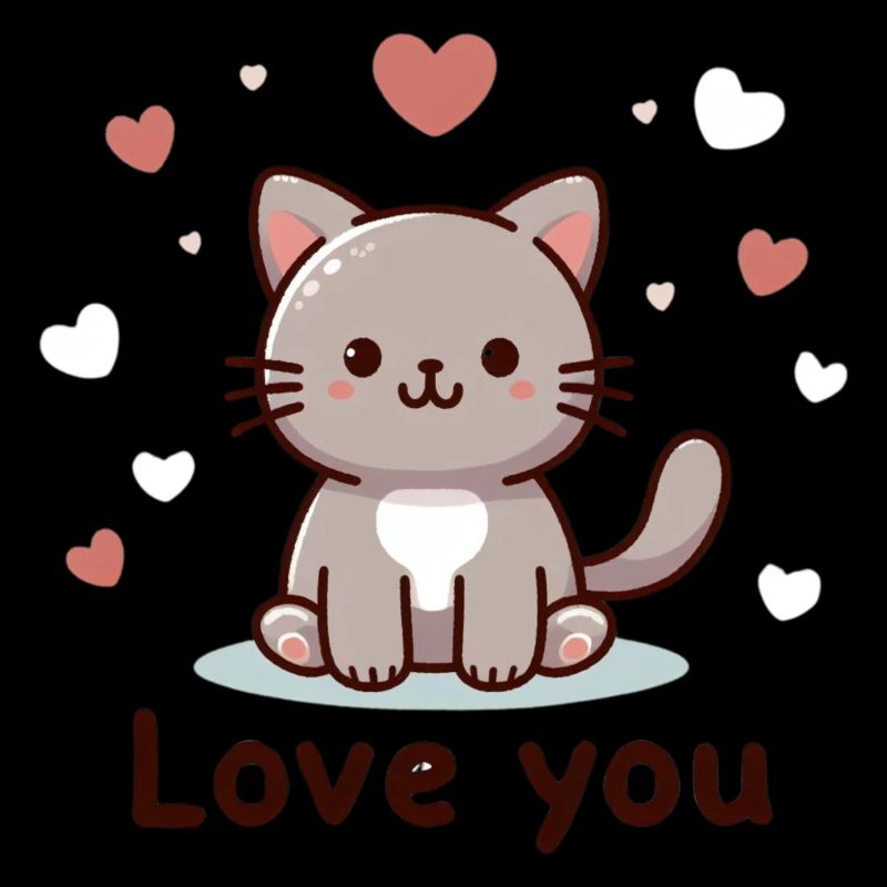 Valentinstag Geschenk Katze Ich liebe dich