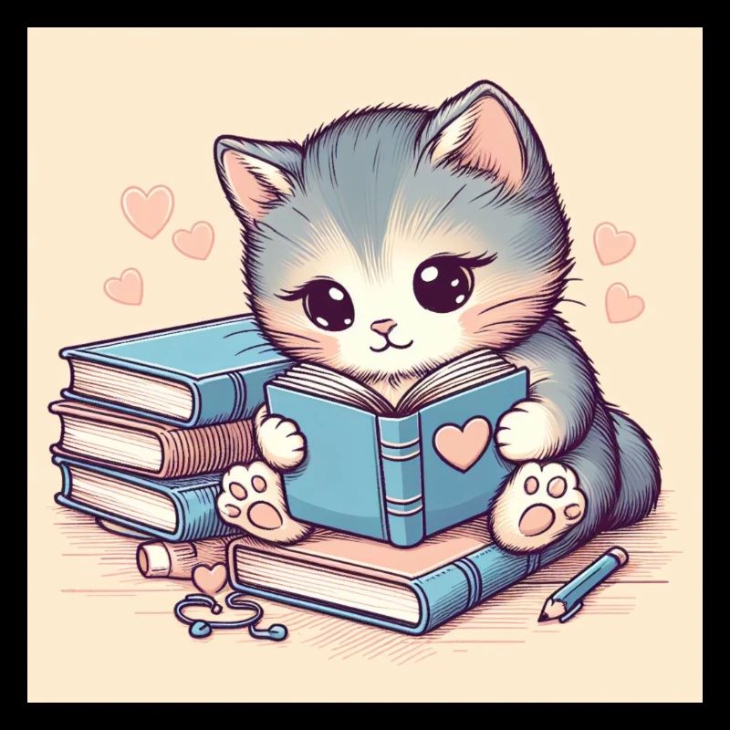 Chat avec des livres