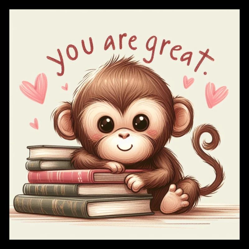 Monkey with books