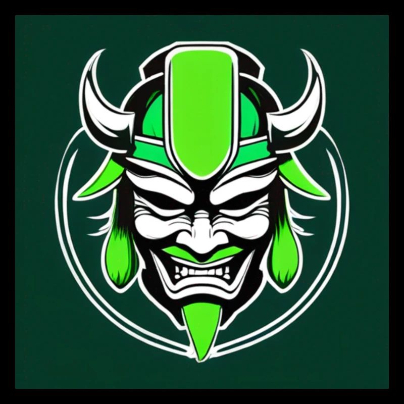 Samurai Mask in Green