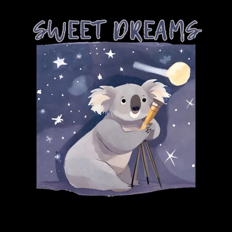 Cute Koala Astronomer: Starry Sky Exploration