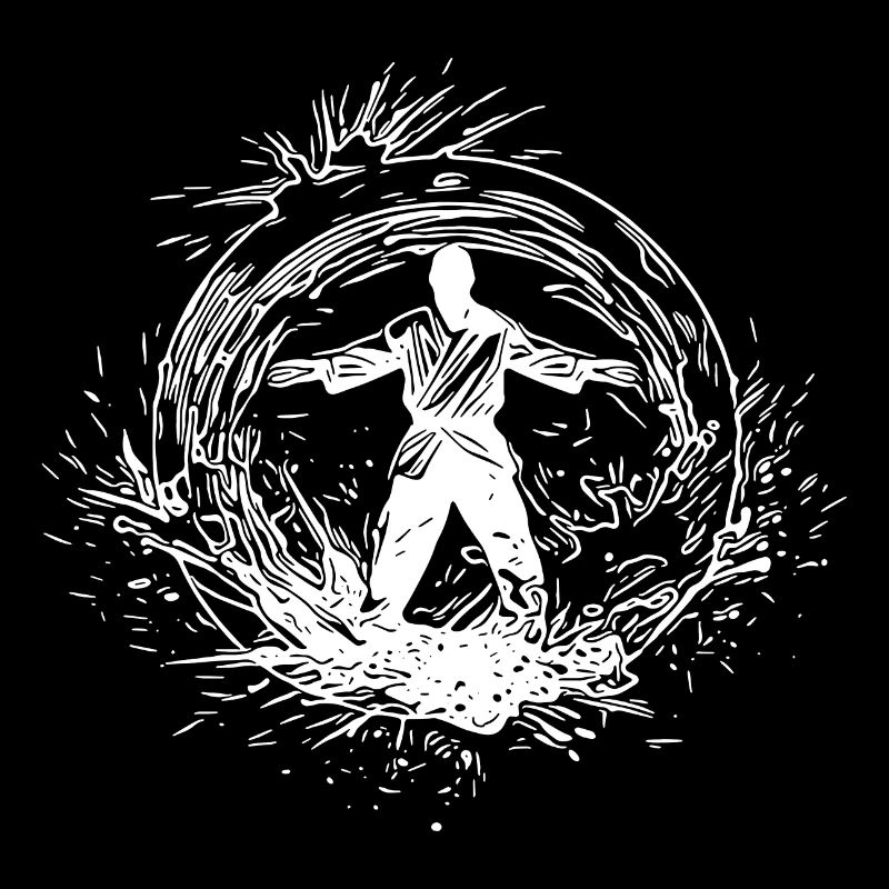 Karate Martial Arts Master Pose Magic Circle