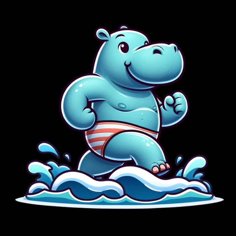 Hippopotame de compétition de natation