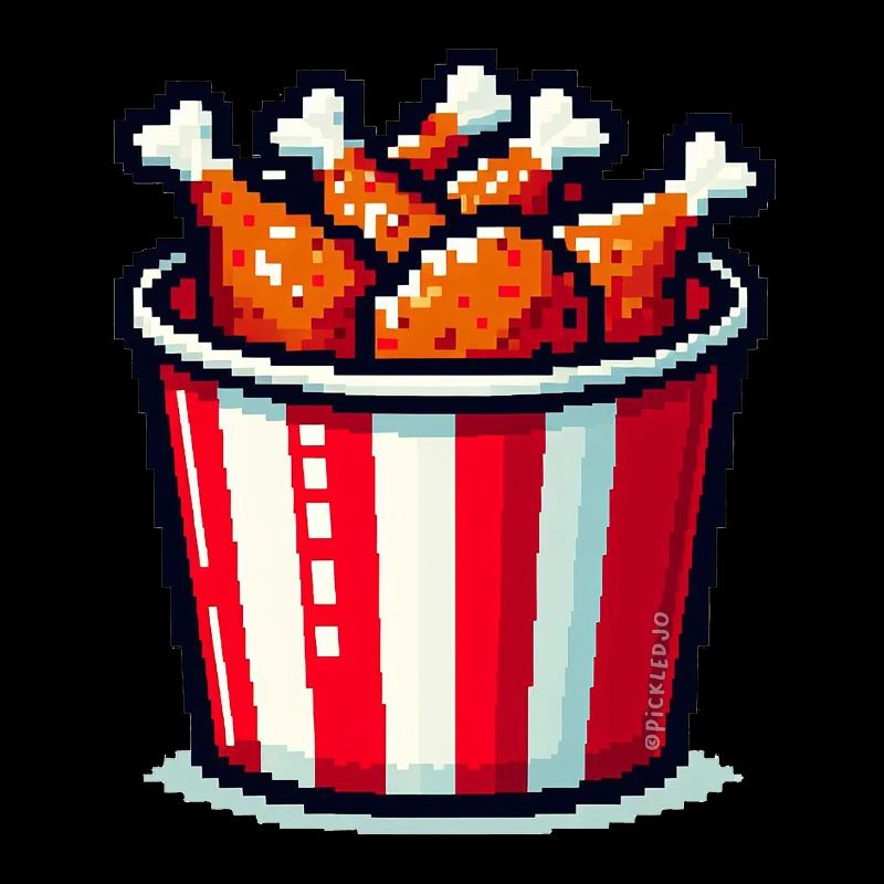 Pixel Art - Eimer mit gebratenem Hühnchen