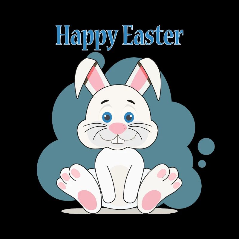 Happy white easter bunny
