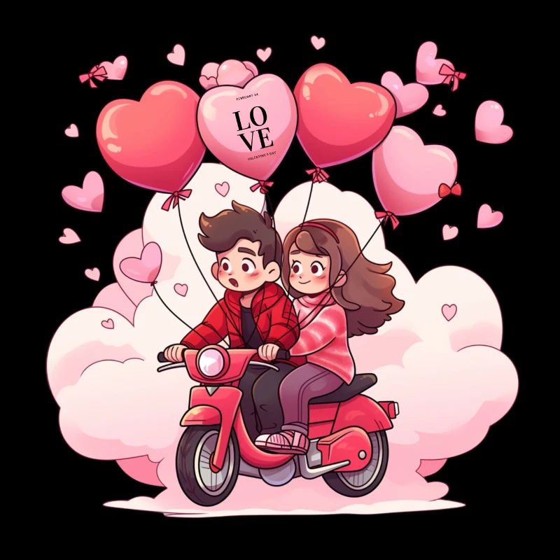 Verliebte auf Roller