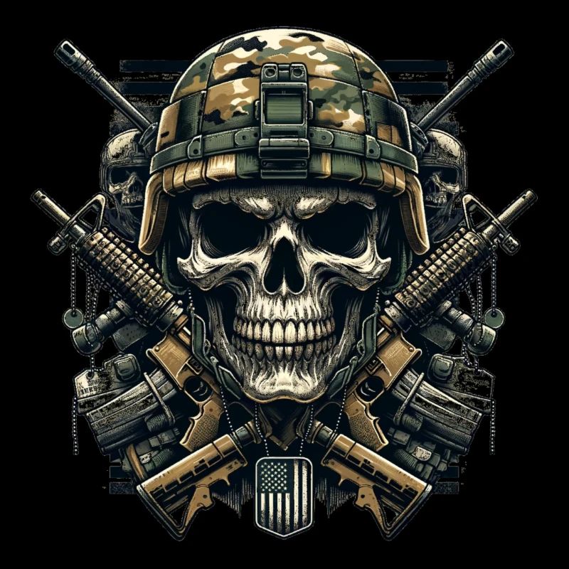 Patriot's Pride: Armed Forces Skull
