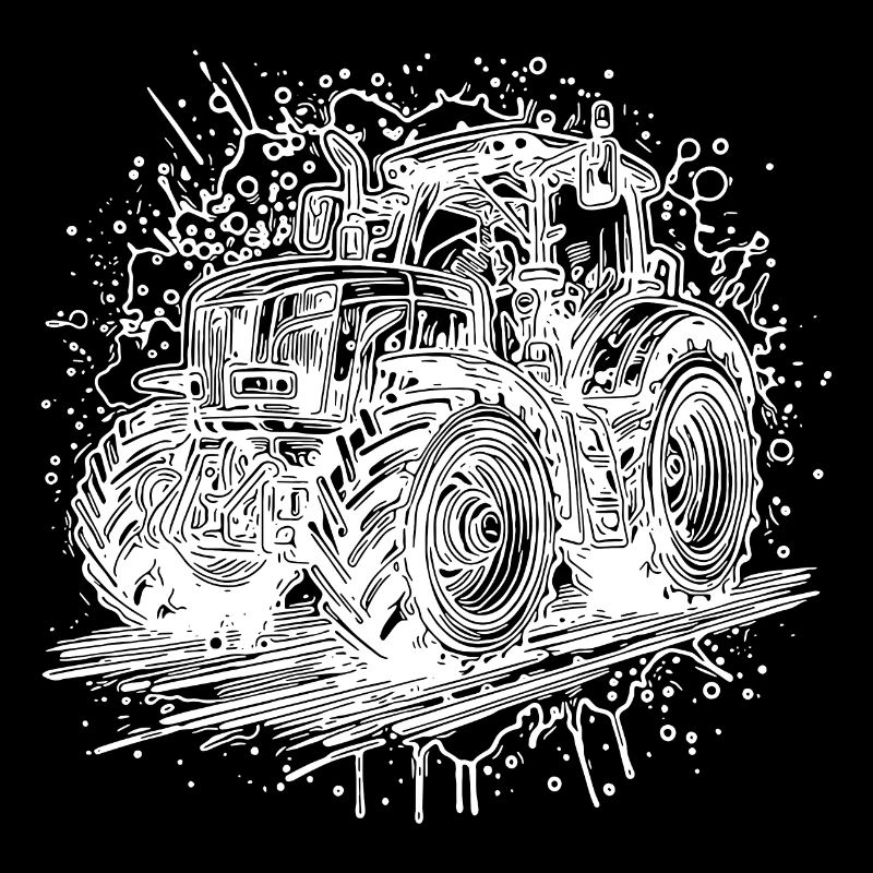 Traktor Splash Design mit Feld Schlepper