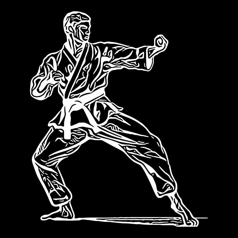 Karate fighter in fighting pose