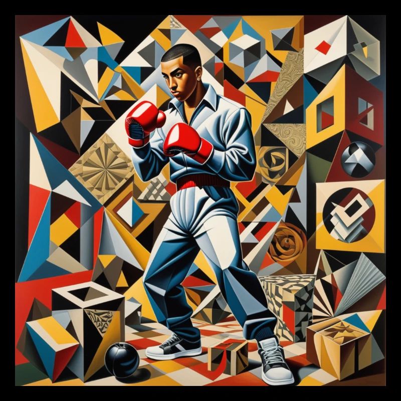 cubism boxing boy