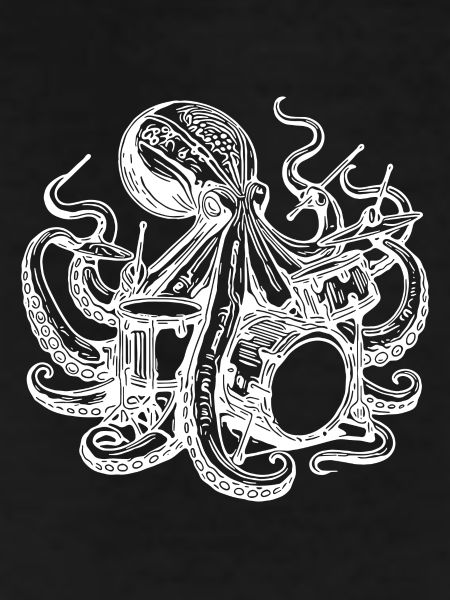 Octopus plays drums