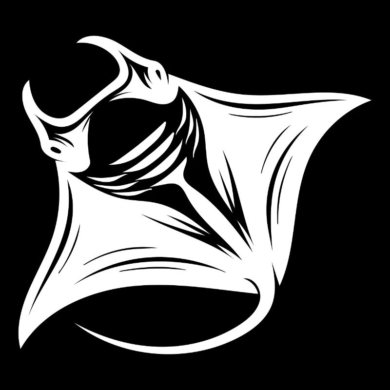 Elegant giant manta ray in flight