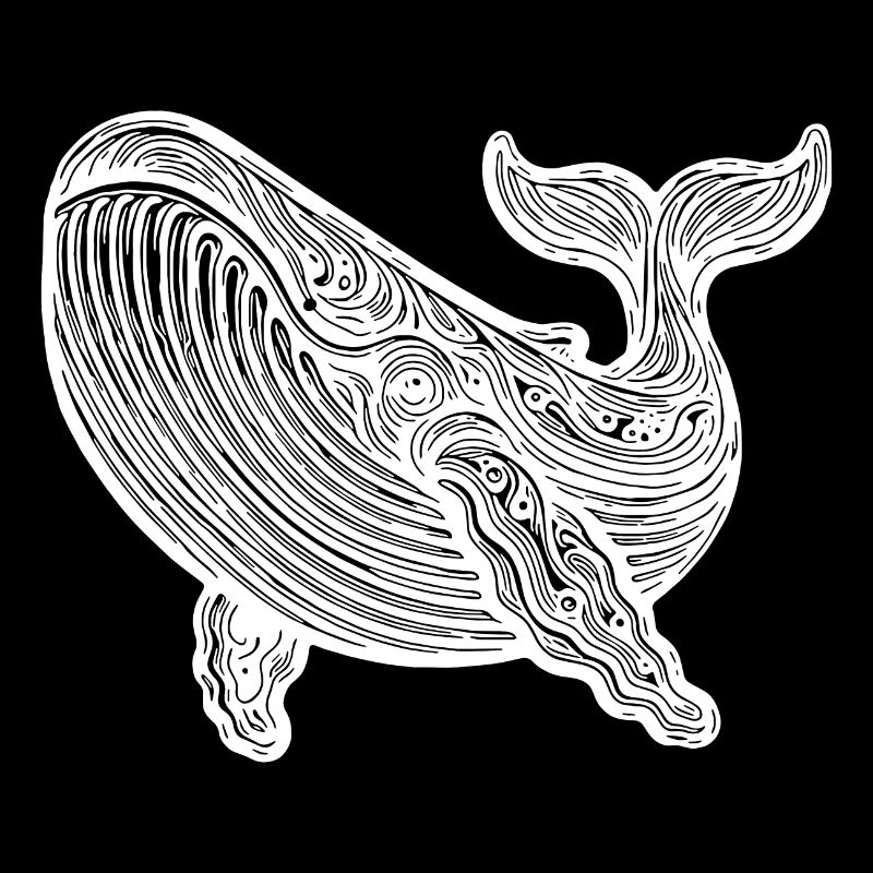 Grande baleine plongeuse Vintage créature de mer