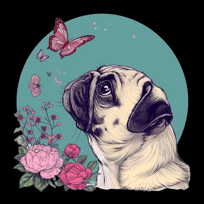 Mops und Schmetterling