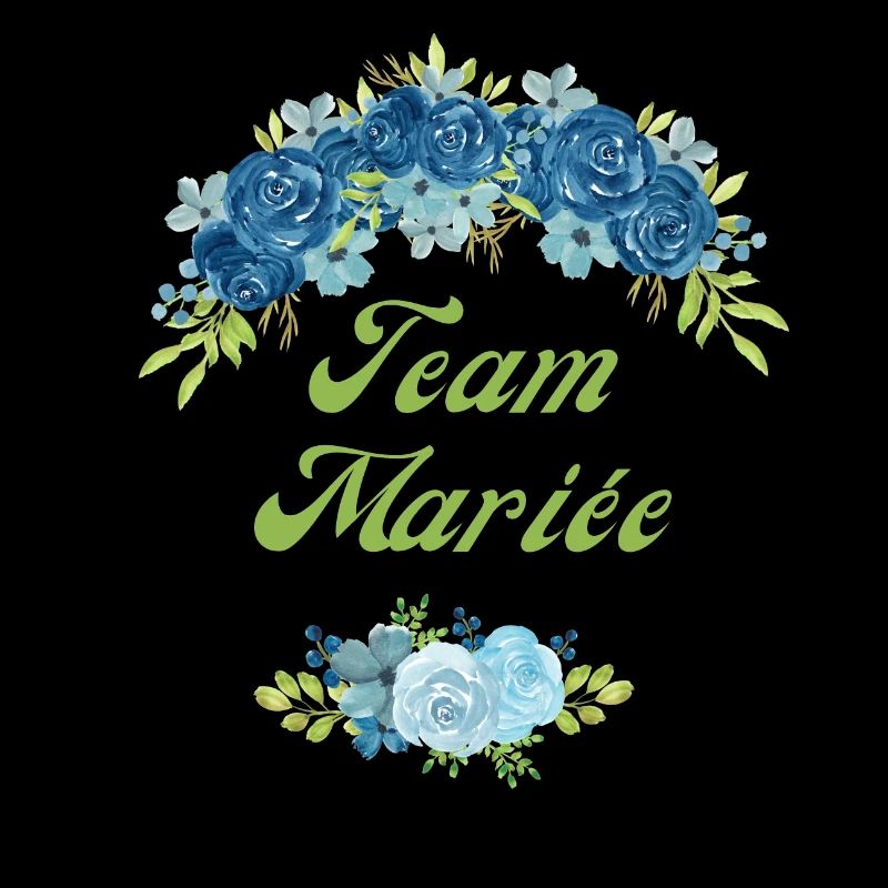 The Bride Blue Flower Team - Matching tshirt