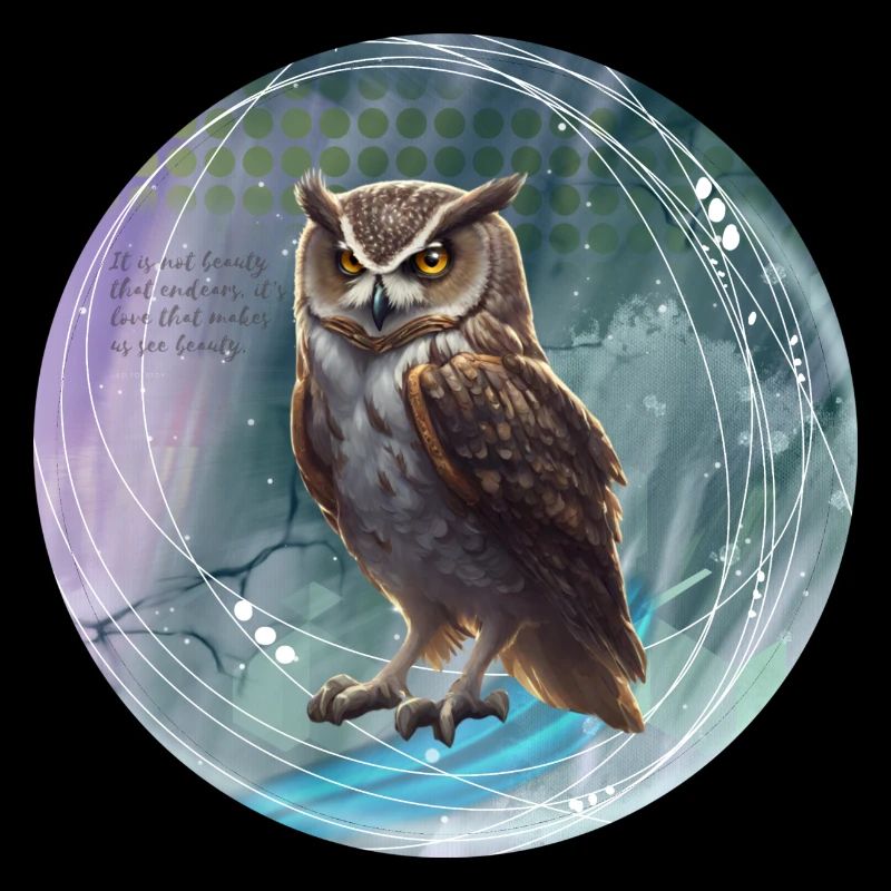 Fabelhafte Eulenillustration magischem Hintergrund