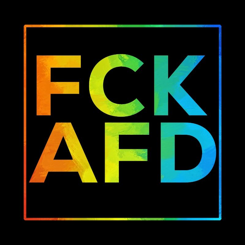 FCK AFD mit Rahmen Regenbogen