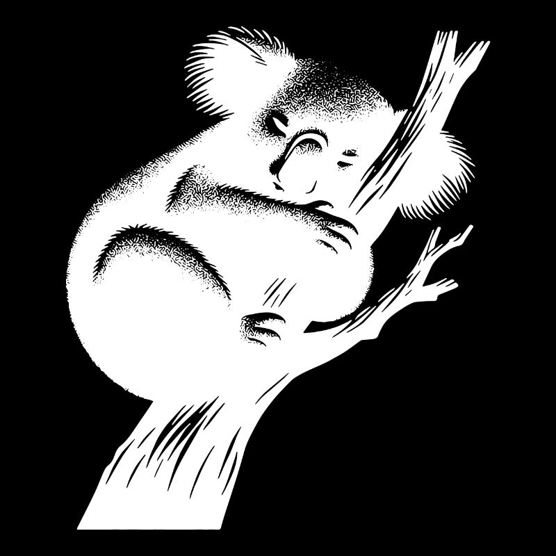 Koala mignon endormi sur un arbre