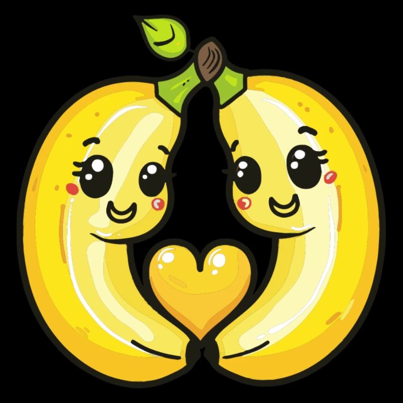 Banane Paar Liebe Herz Valentinstag