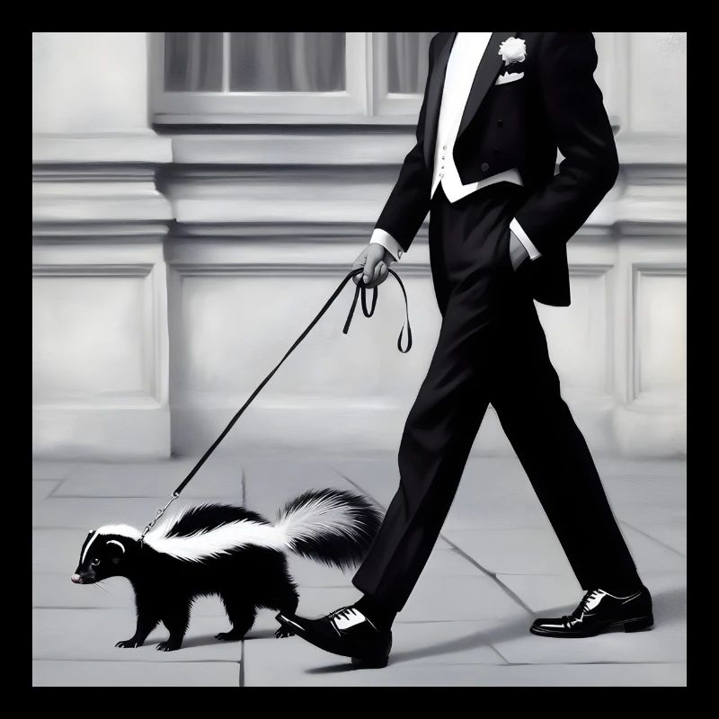 Stinktier an der Leine