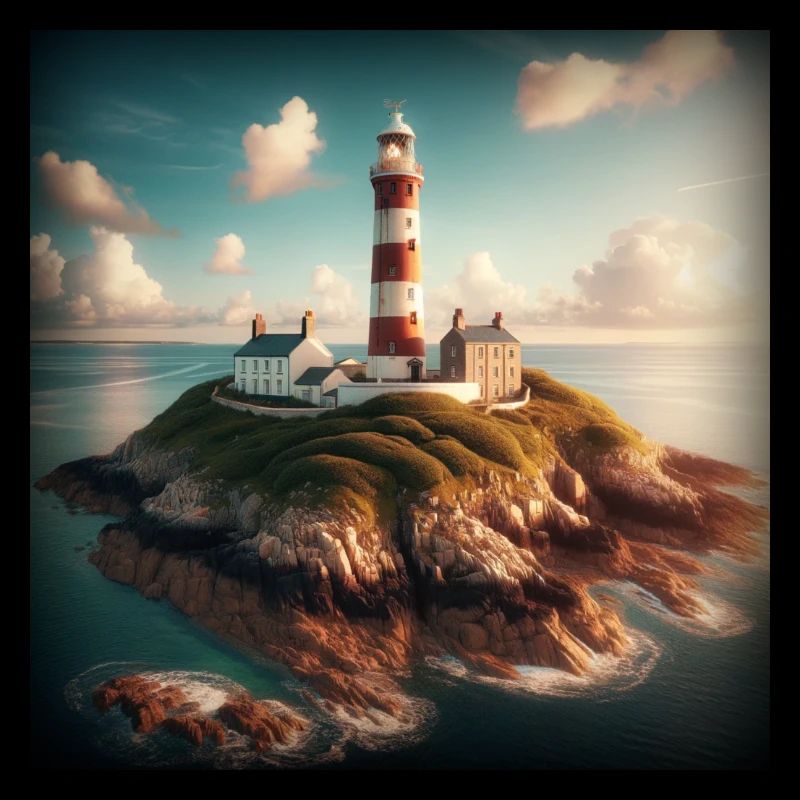 A lighthouse on a remote island