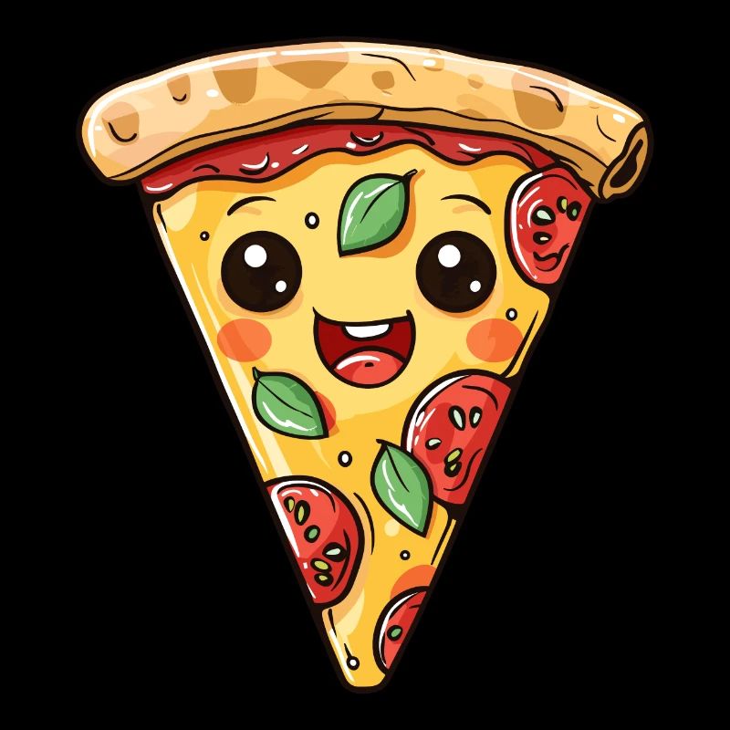 DRÔLE DE VISAGE DE PIZZA AMATEUR DE RESTAURATION RAPIDE