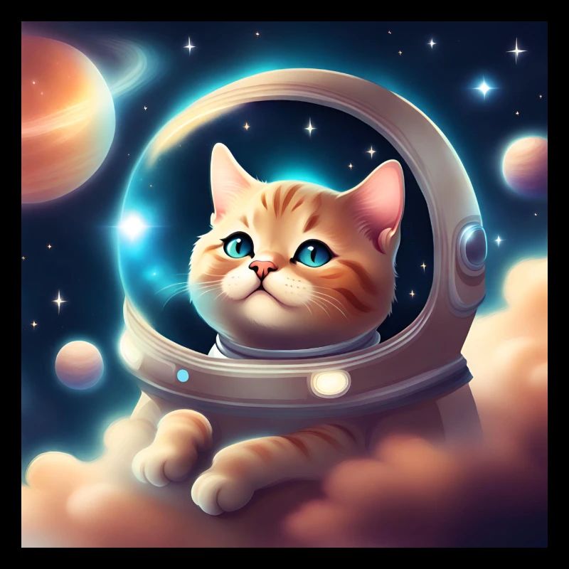 Cute cat in space