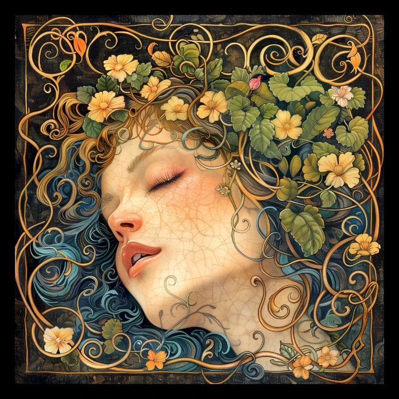 Mädchen mit Blumenkranz